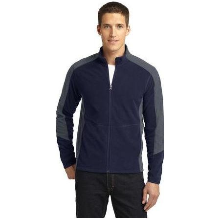 Joe's USA Men's Colorblock Microfleece Jacket True Navy/Pearl Grey Large Fleece Jackets