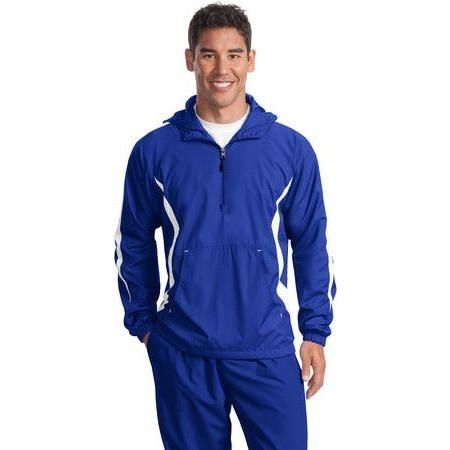 Joe's USA Men's Colorblock Raglan Anorak Large True Royal/White