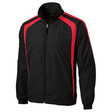 Joe's USA Men's Colorblock Raglan Jacket X - Small Black/True Red Jackets