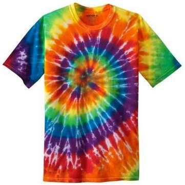 Men's Colorful Tie-Dye T-Shirt - 100% Cotton Pigment-Dyed Te