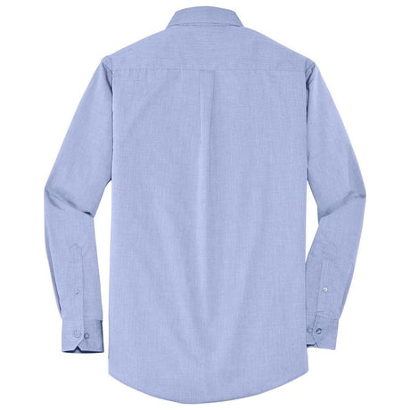 Joe's USA Men's Crosshatch Easy Care Shirt Chambray Blue X - Small Dress Shirt