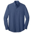 Joe's USA Men's Crosshatch Easy Care Shirt Deep Blue X - Small Dress Shirt