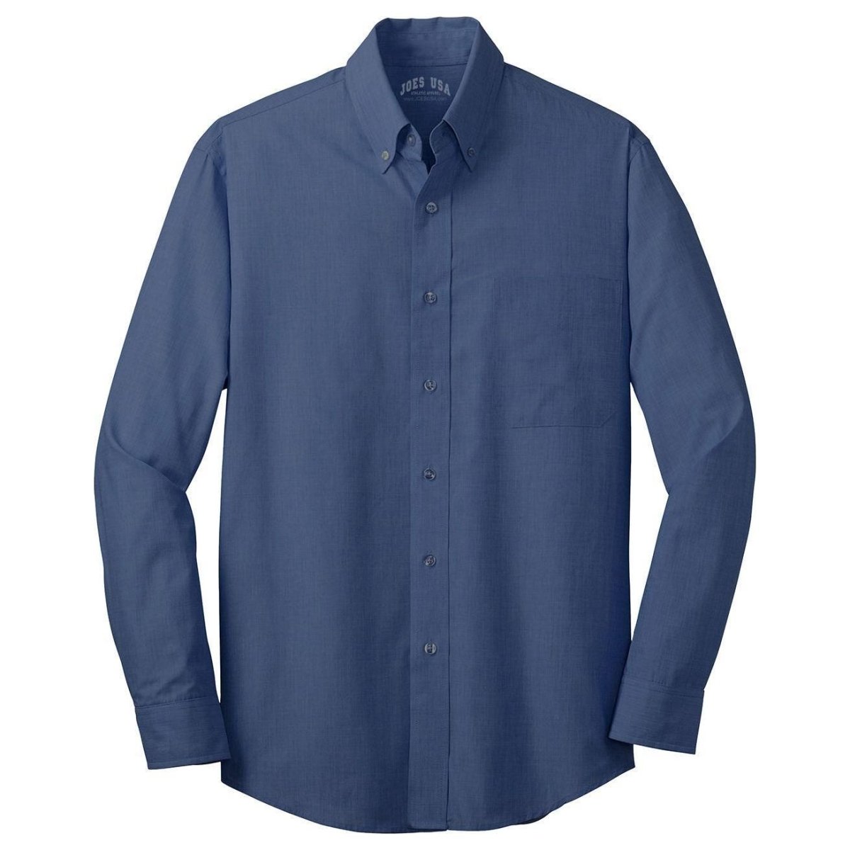Joe's USA Men's Crosshatch Easy Care Shirt Deep Blue X - Small Dress Shirt