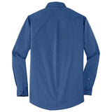 Joe's USA Men's Crosshatch Easy Care Shirt Deep Blue X - Small Dress Shirt