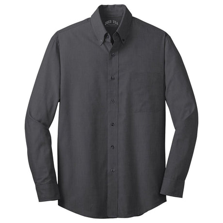Joe's USA Men's Crosshatch Easy Care Shirt Soft Black X - Small Dress Shirt
