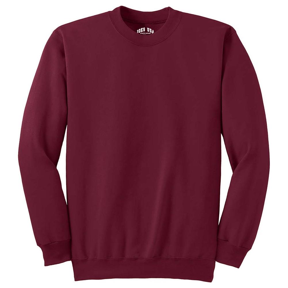 Joe's USA Men's Essential Fleece Crewneck Sweatshirt Small Cardinal Crewneck Sweatshirts