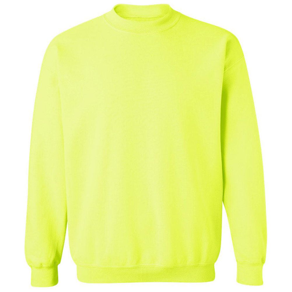 Joe's USA Men's Essential Fleece Crewneck Sweatshirt Small Safety Green Crewneck Sweatshirts