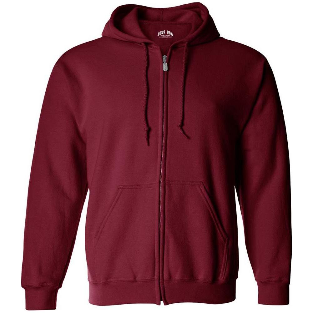 Joe's USA® Men's Full-Zip Hoodie – 28 Colors S–5XL | Wholesale