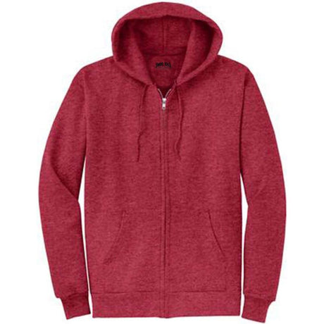 Joe's USA Men's Full Zipper Hoodies - Hooded Sweatshirts in 28 Colors. Sizes S - 5XL Heather Red S Zip Hoodies