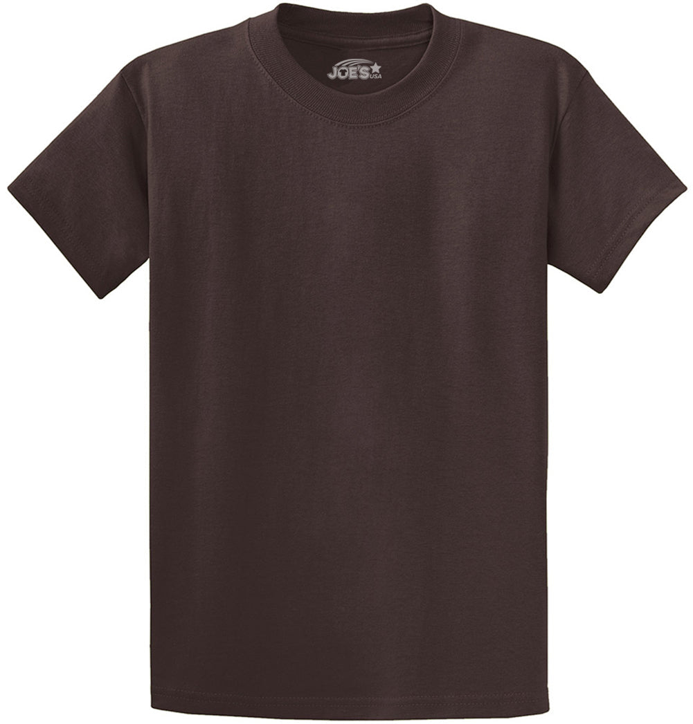 Joe's USA Men's Heavyweight 6.1 - ounce, 100% Cotton T-Shirt Dark Chocolate S T-Shirts