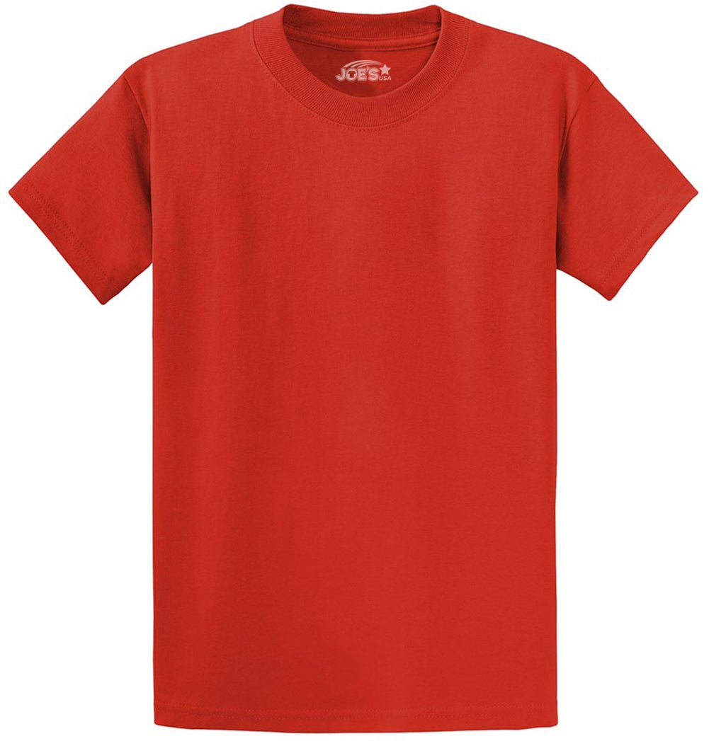 Joe's USA Men's Heavyweight 6.1 - ounce, 100% Cotton T-Shirt Fiery Red S T-Shirts