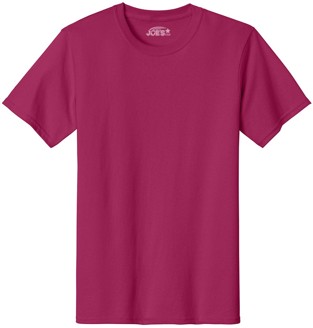 Joe's USA Men's Heavyweight 6.1 - ounce, 100% Cotton T-Shirt Flush Pink S T-Shirts