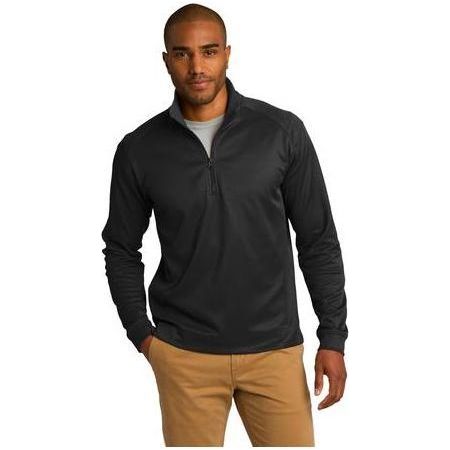 Joe's USA Men's Heavyweight Vertical Texture 1/4 - Zip Pullover Black/ Iron Grey X - Large