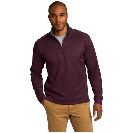 Joe's USA Men's Heavyweight Vertical Texture 1/4 - Zip Pullover Maroon/ Iron Grey 2X - Large