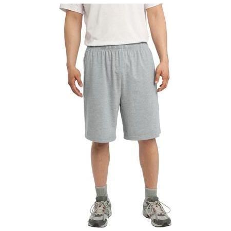 Joe's USA Men's Jersey Knit Short with Pockets 2X - Large Heather Grey