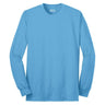 Joe's USA Men's Long Sleeve 50/50 Cotton/Poly T-Shirt Aquatic Blue S Long Sleeve T-Shirts