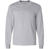Joe's USA Men's Long Sleeve Essential T-Shirt with Pocket ON SALE Athletic Heather X - Large Short Sleeve T-Shirts