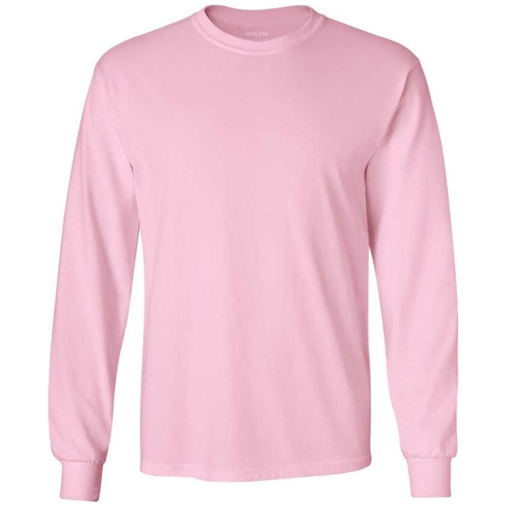 Joe's USA Men's Long Sleeve Heavyweight Cotton T-Shirts in Regular, Big & Tall Ash Small Long Sleeve T-Shirts