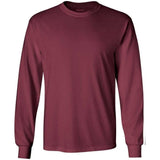 Joe's USA Men's Long Sleeve Heavyweight Cotton T-Shirts in Regular, Big & Tall Athletic Maroon Small Long Sleeve T-Shirts
