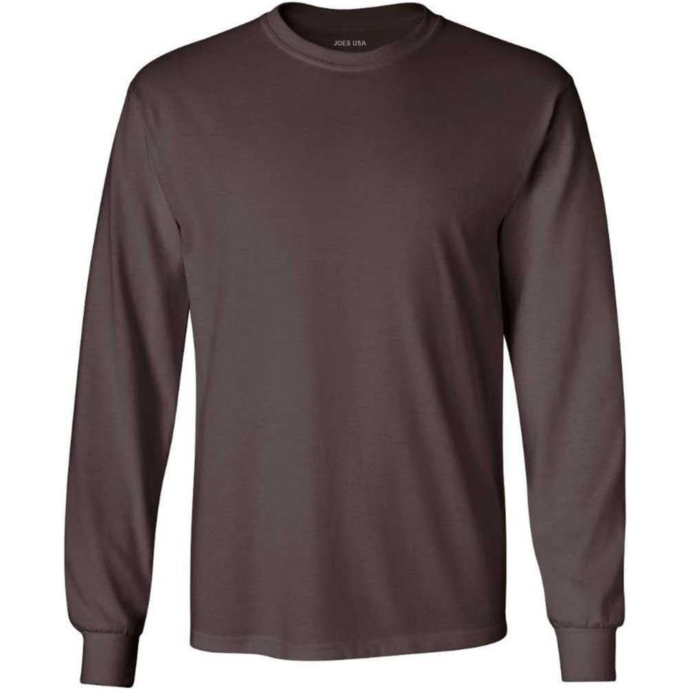 Joe's USA Men's Long Sleeve Heavyweight Cotton T-Shirts in Regular, Big & Tall Athletic Maroon Small Long Sleeve T-Shirts