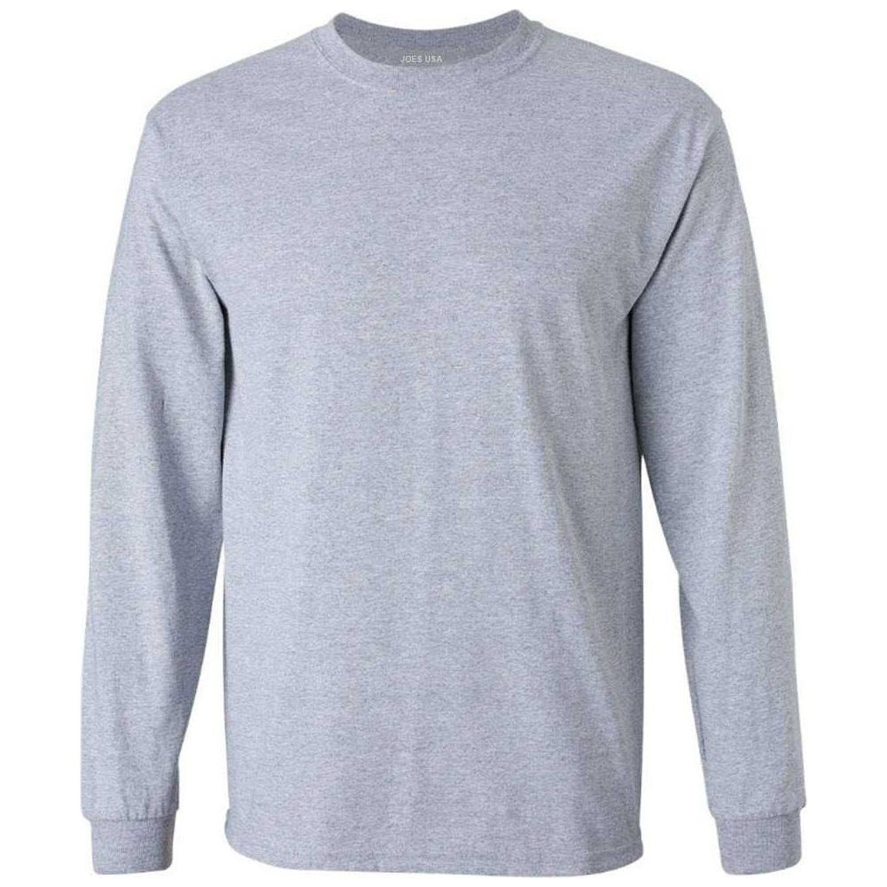 Joe's USA Men's Long Sleeve Heavyweight Cotton T-Shirts in Regular, Big & Tall Kelly Green Small Long Sleeve T-Shirts