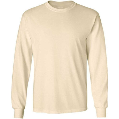 Joe's USA Men's Long Sleeve Heavyweight Cotton T-Shirts in Regular, Big & Tall Natural Small Long Sleeve T-Shirts