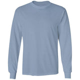 Joe's USA Men's Long Sleeve Heavyweight Cotton T-Shirts in Regular, Big & Tall Stonewashed Blue Small Long Sleeve T-Shirts