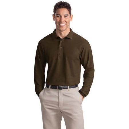 Joe's USA Mens Long Sleeve Silk Touch Polo X - Small Royal