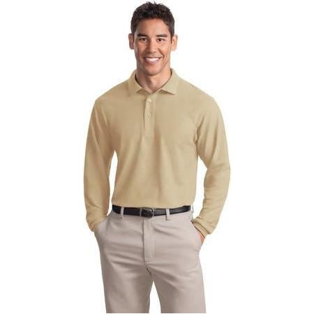 Joe's USA Mens Long Sleeve Silk Touch Polo X - Small Royal