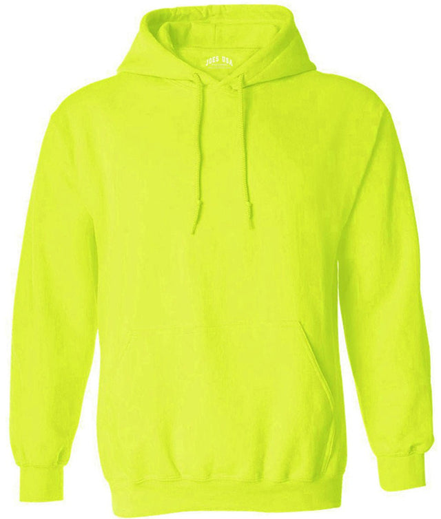 Joe's USA Men's Safety Green and Orange Hooded Sweatshirt - Work Hoodie Safety Green Small Hoodies