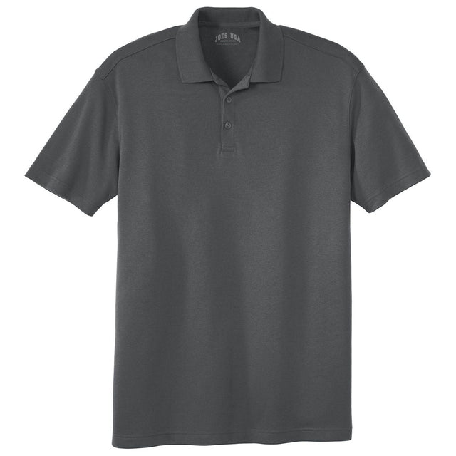Joe's USA Men's Silk Touch Interlock Performance Polo Sterling Grey X - Small Polos/Knits