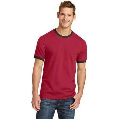 Joe's USA Men's Soft Classic Ringer Tee Small Red/Jet Black Short Sleeve T-Shirts
