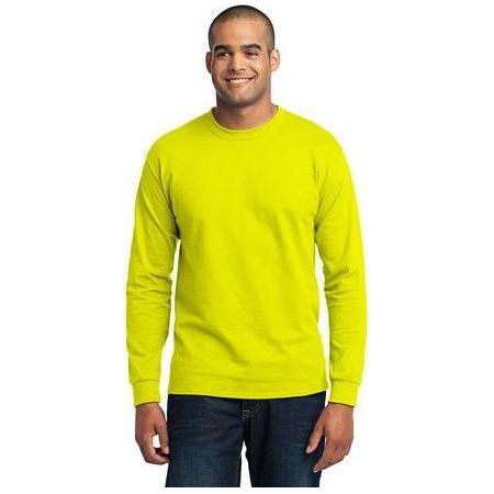 Joe's USA Mens Tall Long Sleeve 50/50 Cotton/Poly T-Shirt 2X - Large Tall Safety Green Short Sleeve T-Shirts