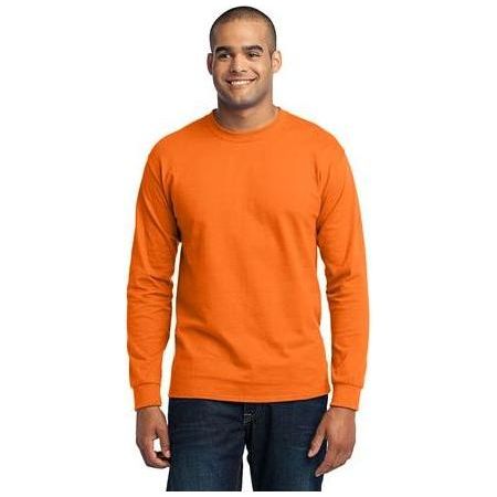 Joe's USA Mens Tall Long Sleeve 50/50 Cotton/Poly T-Shirt 3X - Large Tall Safety Orange Short Sleeve T-Shirts