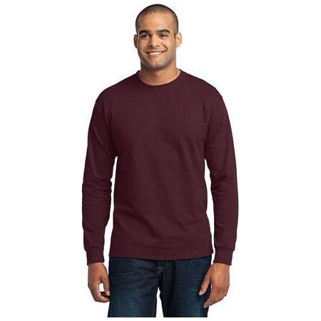 Joe's USA Mens Tall Long Sleeve 50/50 Cotton/Poly T-Shirt 4X - Large Tall Athletic Maroon Short Sleeve T-Shirts