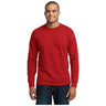 Joe's USA Mens Tall Long Sleeve 50/50 Cotton/Poly T-Shirt Large Tall Red Short Sleeve T-Shirts