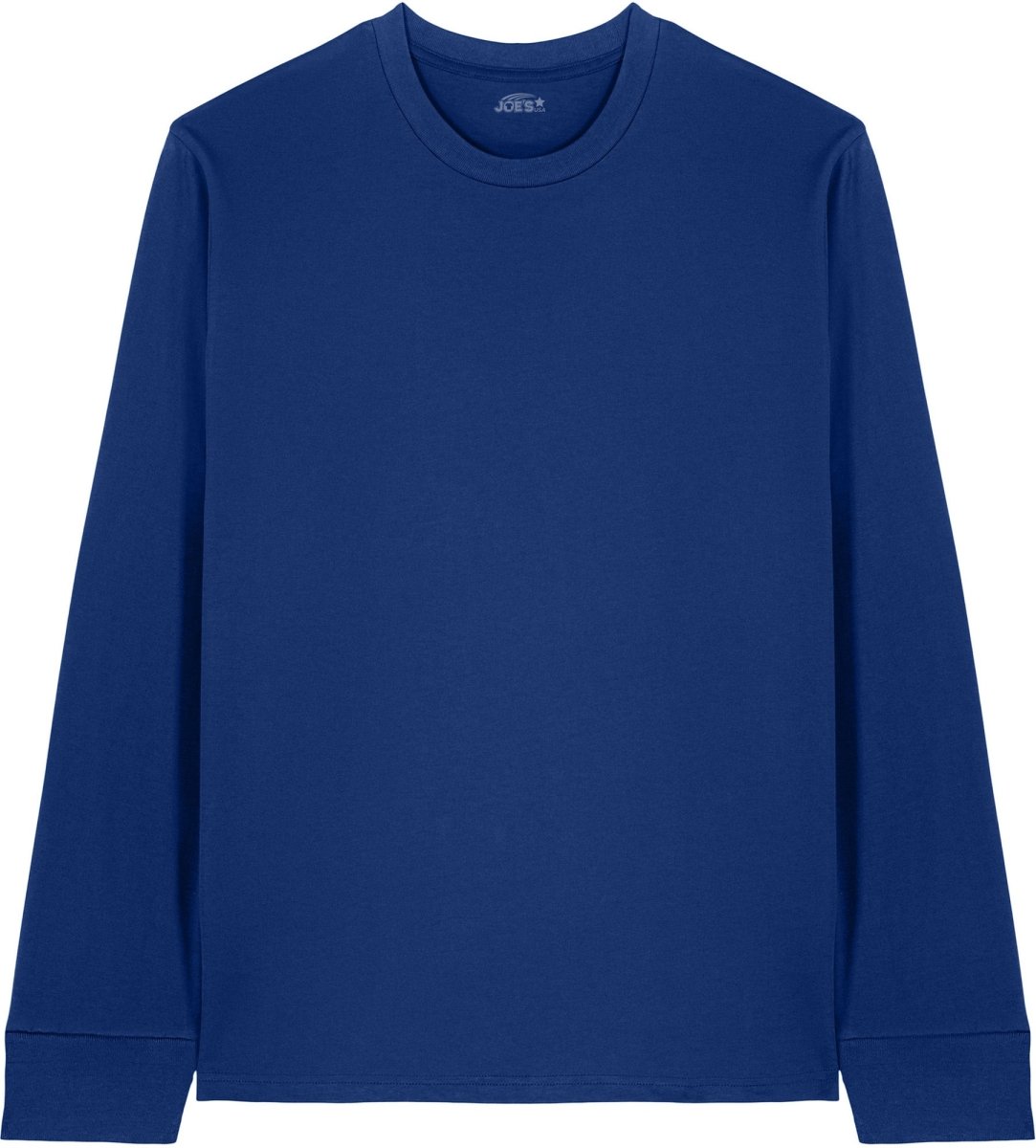Joe's USA Organic Cotton Long Sleeve Tee Worker Blue XS Long Sleeve T-Shirts