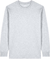 Joe's USA Organic Cotton Unisex Heavyweight Long Sleeve Tee Cool Heather Grey XS Long Sleeve T-Shirts