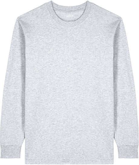 Joe's USA Organic Cotton Unisex Heavyweight Long Sleeve Tee Cool Heather Grey XS Long Sleeve T-Shirts