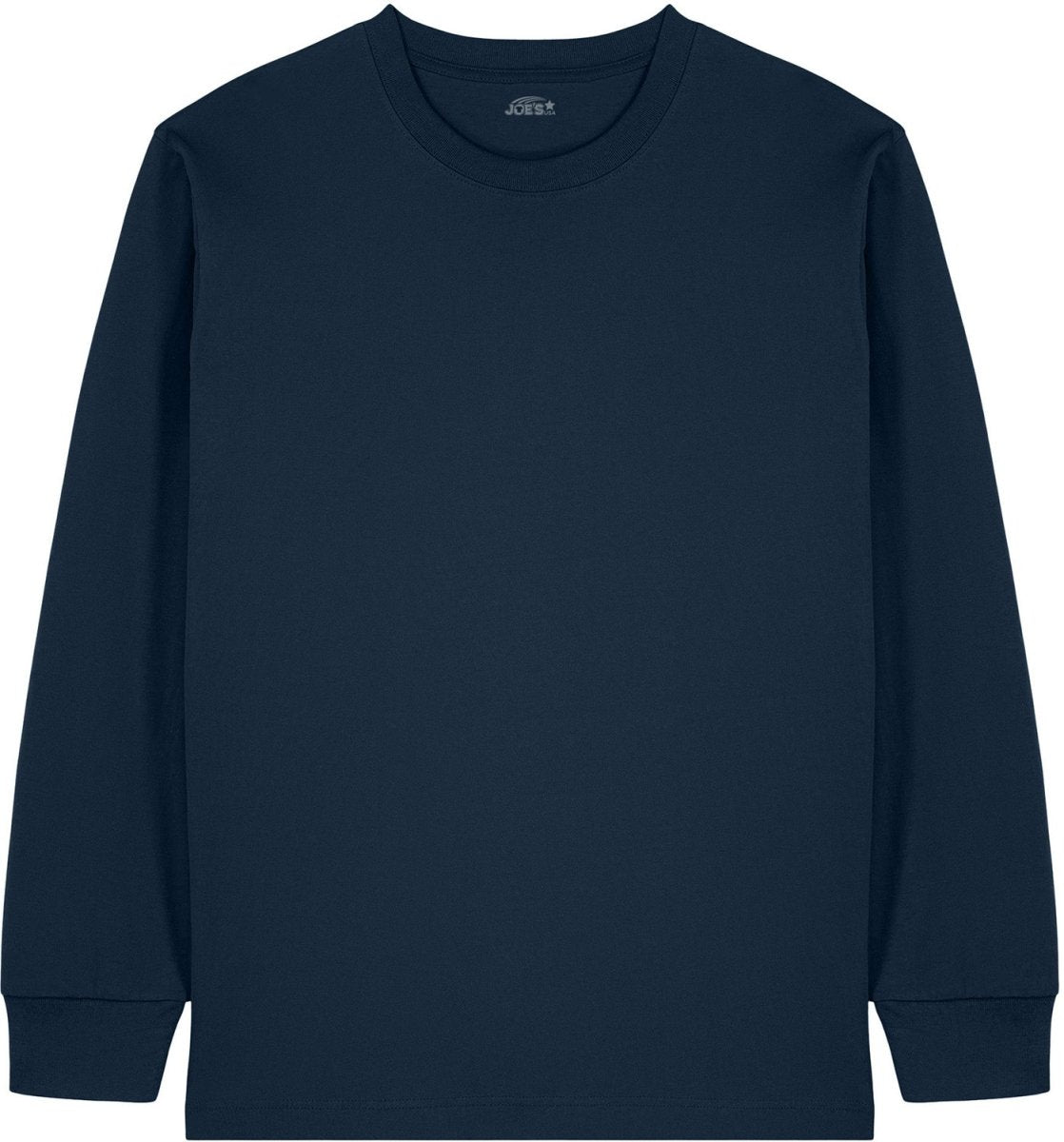 Joe's USA Organic Cotton Unisex Heavyweight Long Sleeve Tee French Navy XS Long Sleeve T-Shirts