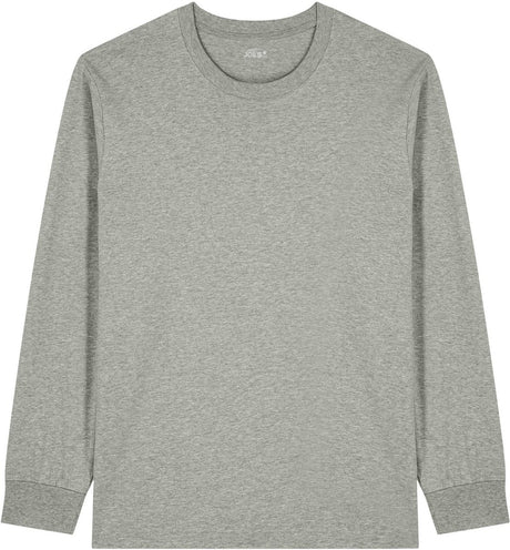 Joe's USA Organic Cotton Unisex Heavyweight Long Sleeve Tee Heather Grey XS Long Sleeve T-Shirts