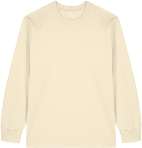 Joe's USA Organic Cotton Unisex Heavyweight Long Sleeve Tee Natural Raw XS Long Sleeve T-Shirts