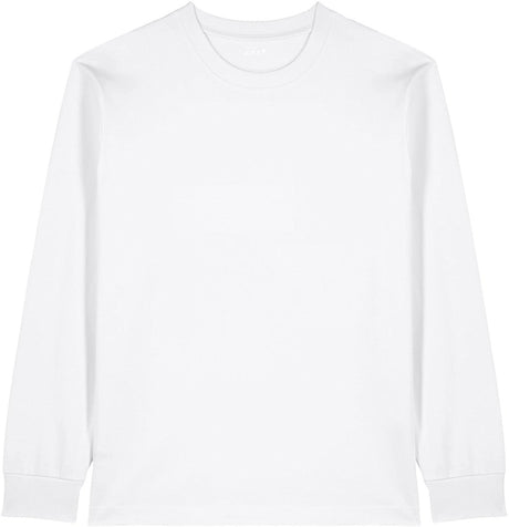 Joe's USA Organic Cotton Unisex Heavyweight Long Sleeve Tee White XS Long Sleeve T-Shirts