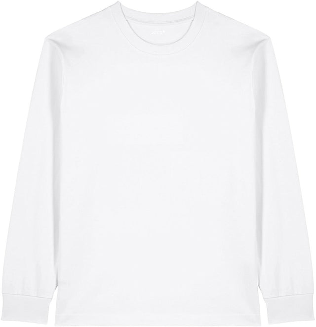 Joe's USA Organic Cotton Unisex Heavyweight Long Sleeve Tee White XS Long Sleeve T-Shirts