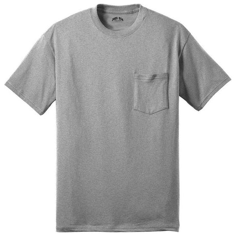 Joe's USA Pocket Tee Shirt - 50/50 Poly Cotton in Sizes S - 6XL Athletic Heather S Short Sleeve T-Shirts