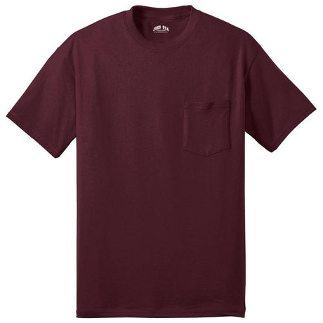 Joe's USA Pocket Tee Shirt - 50/50 Poly Cotton in Sizes S - 6XL Athletic Maroon S Short Sleeve T-Shirts