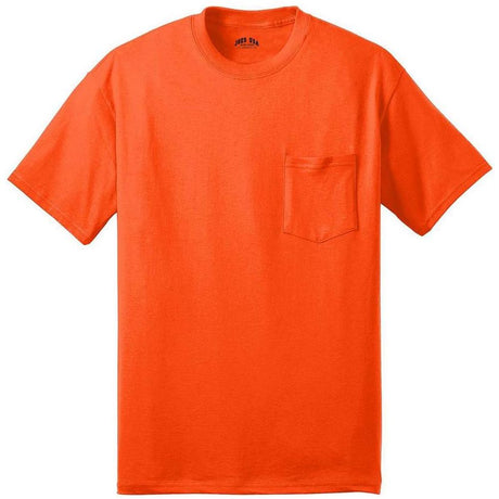 Joe's USA Pocket Tee Shirt - 50/50 Poly Cotton in Sizes S - 6XL Safety Orange S Short Sleeve T-Shirts