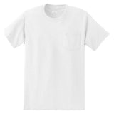 Joe's USA Pocket Tee Shirt - 50/50 Poly Cotton in Sizes S - 6XL White S Short Sleeve T-Shirts
