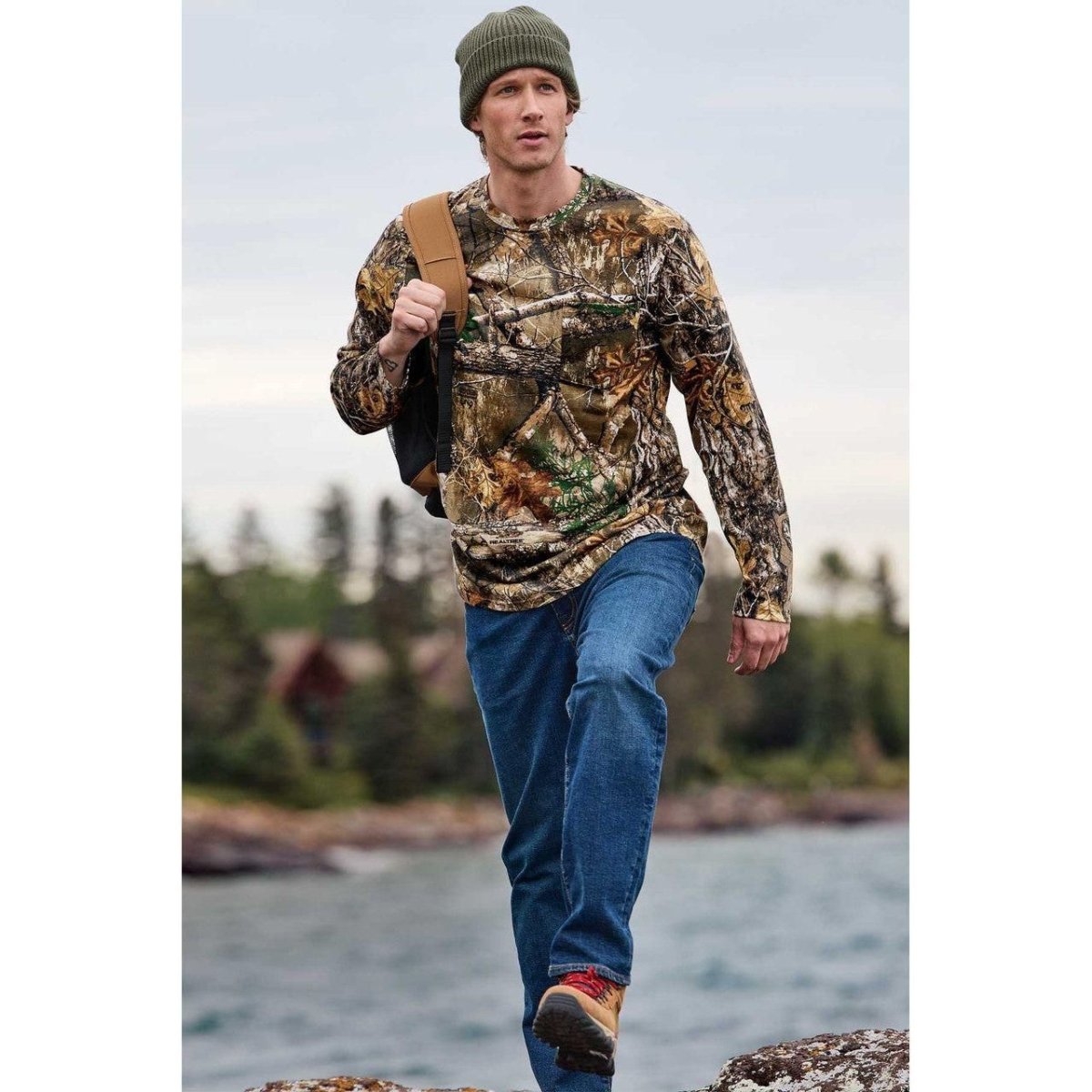 Chemise De Chasse Camouflage Trail Crest - Taille M, Manches Longues, Coton, Vintage