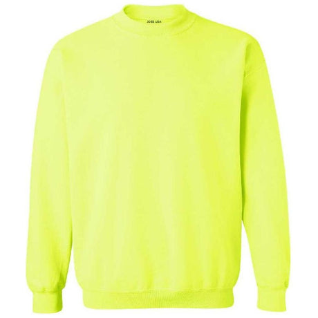 Joe's USA - Safety Green and Orange Crewneck Sweatshirts - Sweatshirts in Sizes S - 5XL Safety Green Small Crewneck Sweatshirts